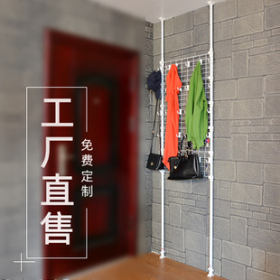 顶天立地式衣架免打孔家用门厅挂衣架多层玄关置物架门后收纳衣帽