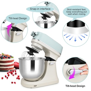 5.7升新型液晶触控板超静音直流电机家用电动搅拌机和面机打蛋器