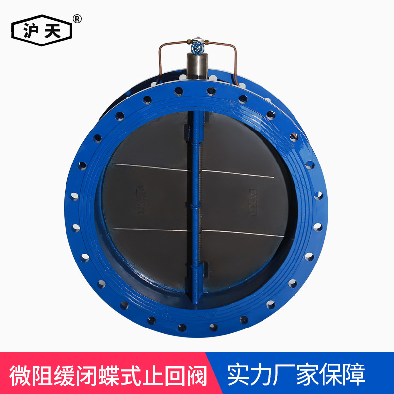 沪天阀门 微阻缓闭蝶式止回阀HH49X/HH48X铸铁法兰单向重锤止回阀