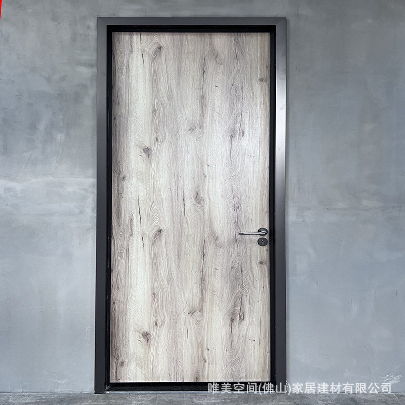 商用铝木复合门现代风格仿木纹家用免漆铝合金蜂窝室内门静音工装