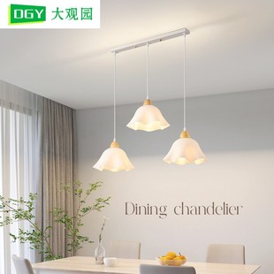 餐厅吊灯现代简约创意灯具日式极简原木三头餐桌饭厅吧台灯饰117L