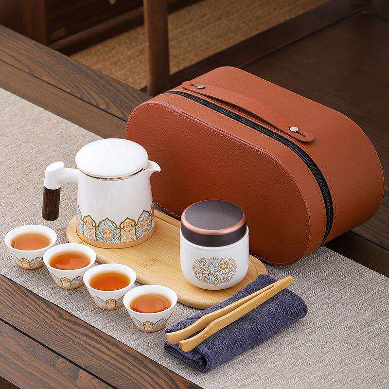 旅行茶具功夫小套装随身户外快客杯一壶四杯泡茶壶喝茶器便携式包