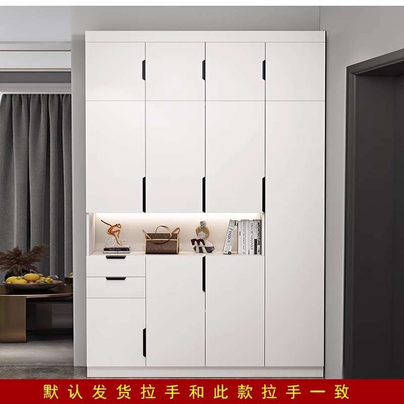 实木鞋柜家用门口大容量玄关柜简约现代入户进门鞋柜一体靠墙到顶