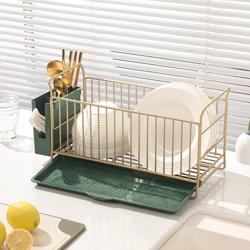 碗碟收纳架大容量碗盘沥水架单层沥水碗盘架汲水碗架厨房沥水篮