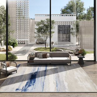 现代简约地毯客厅卧室地垫北欧ins风美欧式床边黑白灰茶几毯轻奢