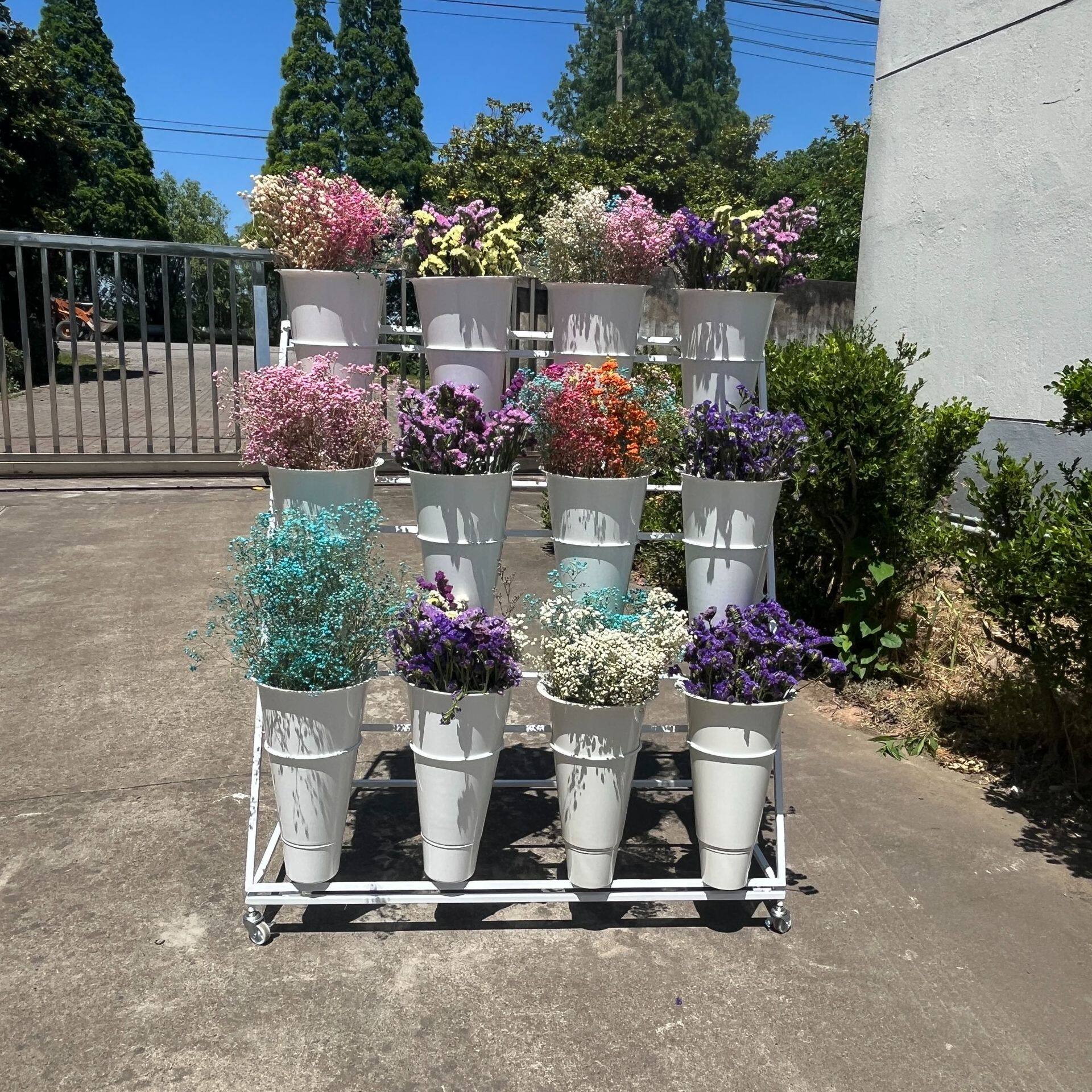 欧式花店婚庆鲜花架花店花架多层鲜花店花架铁艺花桶架鲜花展示架