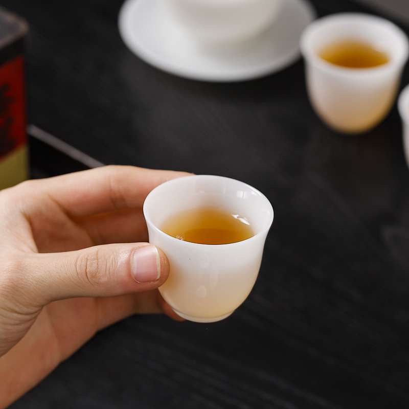 冰种玉瓷茶杯子高端品茗杯家用中式小茶杯陶瓷个人杯高档2025新款
