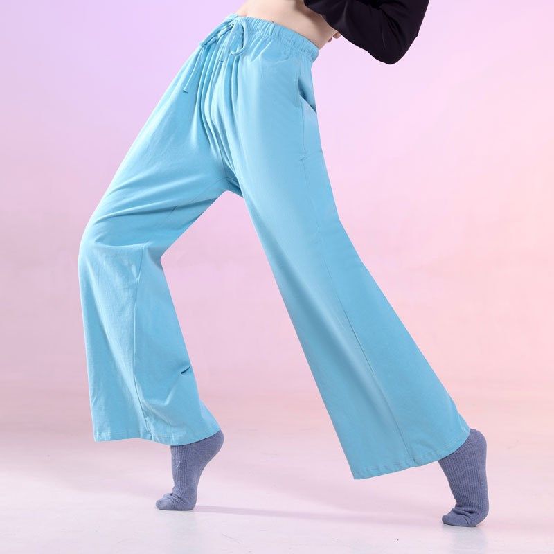 速发舞裤日常穿搭宽棉练功舞服裤男古典舞纯松直筒阔腿裤