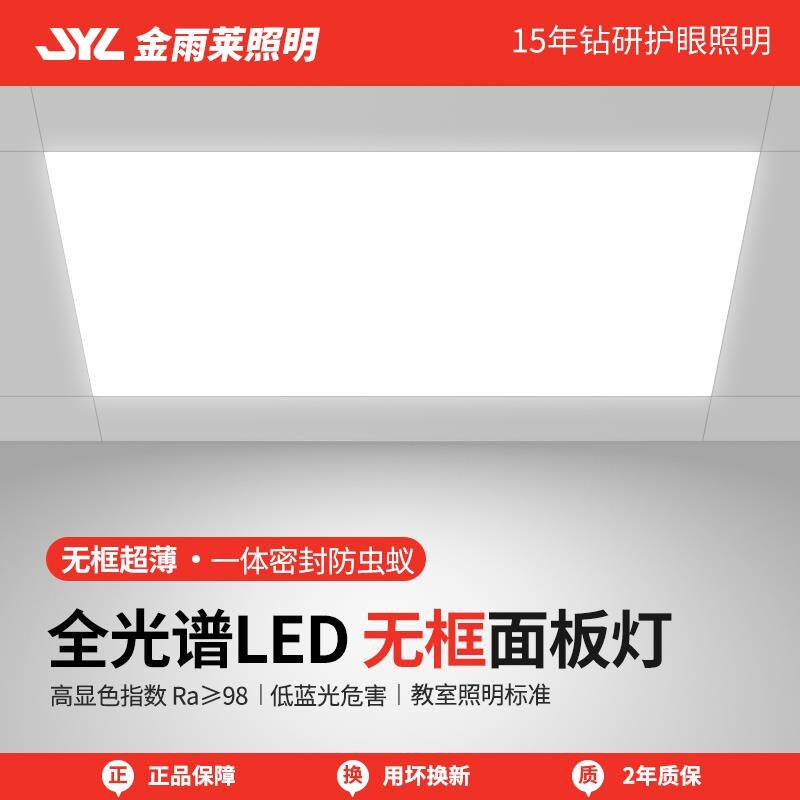 防水无边框厨房灯集成吊顶led灯30x60平板吸顶灯铝扣板灯300x600