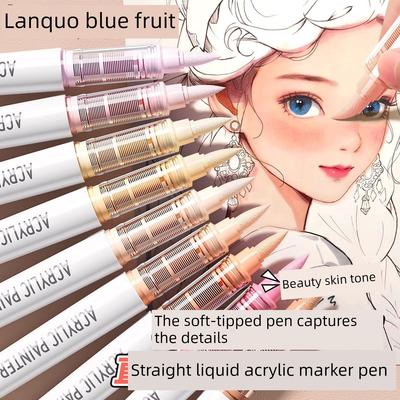 朗高直液丙烯笔软头新一代72色绘画成套学生艺术特别36色不透明颜