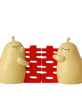 贝汉美喜字可爱抱抱梨摆件家居装饰品客厅桌面男女生新婚结婚礼物