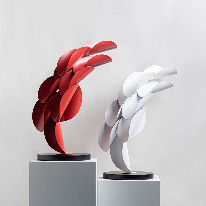 Dnnni抽象金属艺术叶子层叠摆件雕塑软装台面样板间售楼处玄关柜