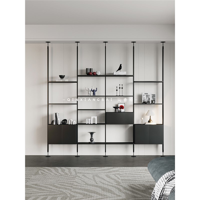 通天隔断家用置物架陈列展示架收纳顶天立地储物柜客厅搁板办公室