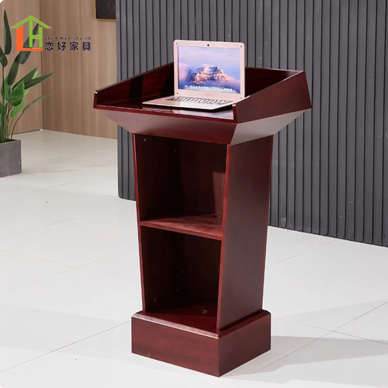 新款实木演讲台发言台迎宾台接待台咨客台司仪台主持台教师讲桌主