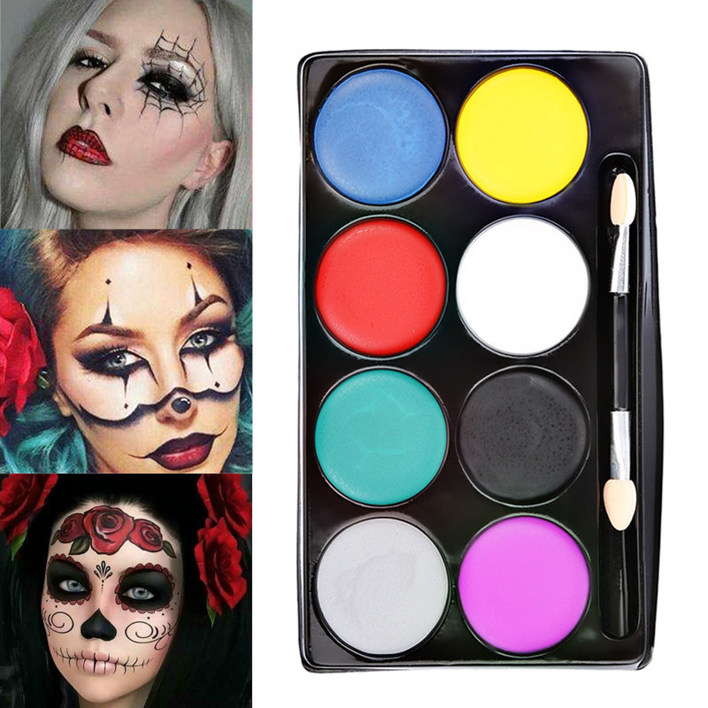 8 Colors Face Painting Oil Makeup Palette Halloween Party Wa