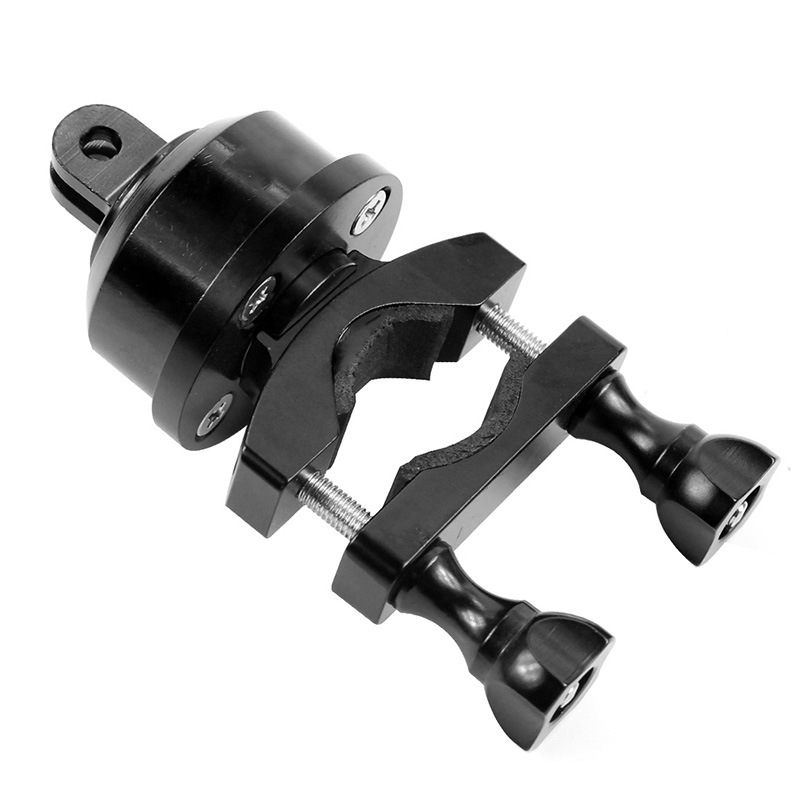 适用gopro铝合金配件自行车摩托车头盔手机相机支架360度旋转底座