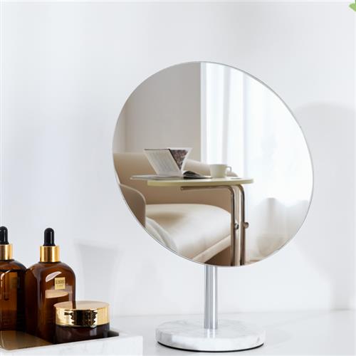 天然大理石摆台镜现代轻奢大尺寸化妆镜铁艺化妆镜化妆台镜子高清