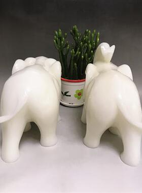 天然阿富汗白玉象摆件雕刻吸水大象客厅办公室摆设新居装饰工艺礼