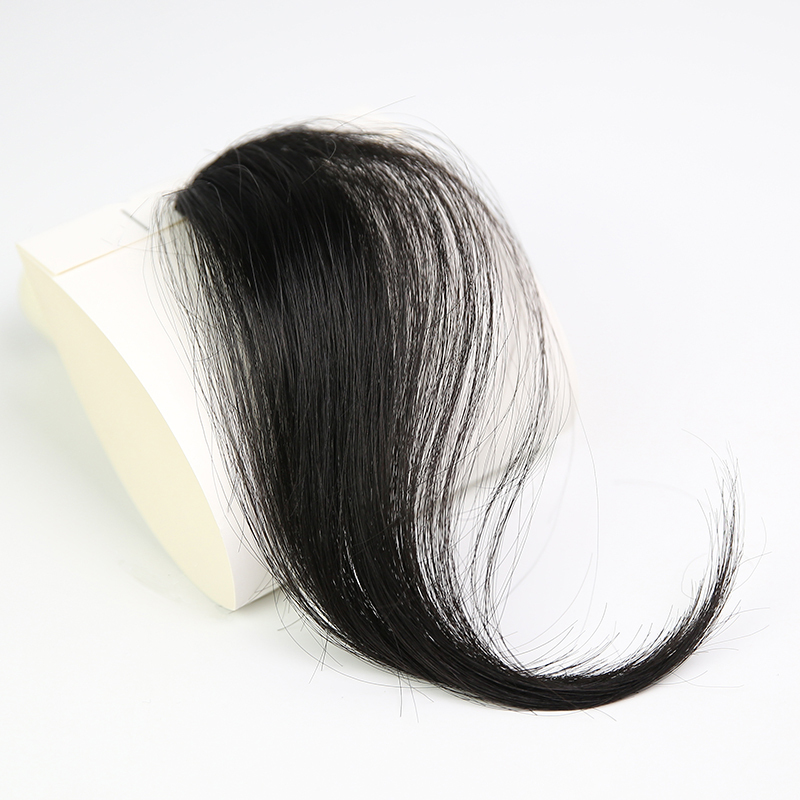 刘海假发片中分八字修颜两侧 无痕法式空气斜刘海网红真发假刘海