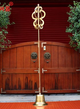 宇卓铜器 铜禅杖 黄铜禅杖 九华山地藏王菩萨法器锡杖佛像摆件