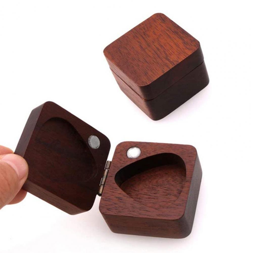 3Pcs Pick Box Stylish Solid Square Wooden Plectrum Pick Ho