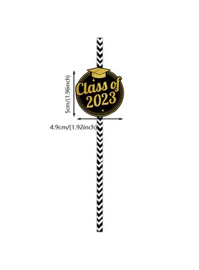 极速24pcs Class of 2023 Paper Straw Decoration 2023 Graduati