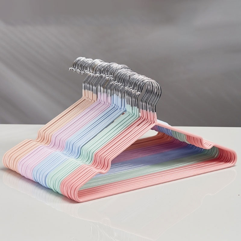 浸塑铁艺学生衣架家用衣架卧室晾衣架晒衣服撑子宿舍挂钩收纳衣架