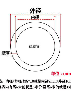 鸣固矽胶管矽橡胶软管耐高温矽胶水管25*35mm1m
