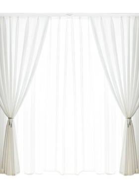 金刚纱纯色纱帘透光半透人防勾丝阳台白色纱帘客厅隔间雪纺窗帘纱