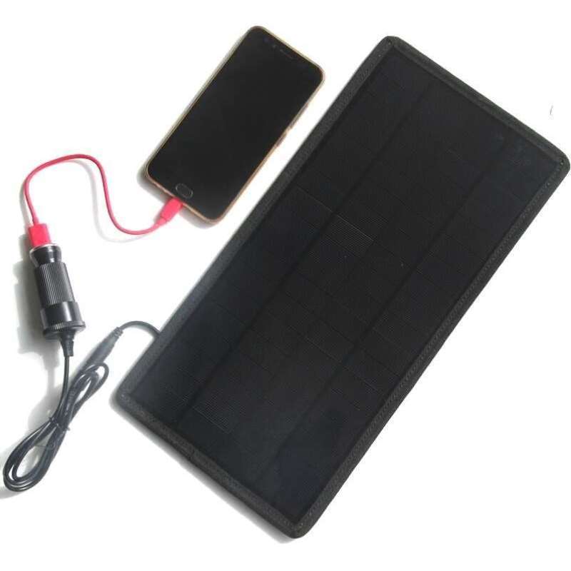 12W18V12V太阳能板充电器充12V汽车电瓶转5V手机充电器单晶硅