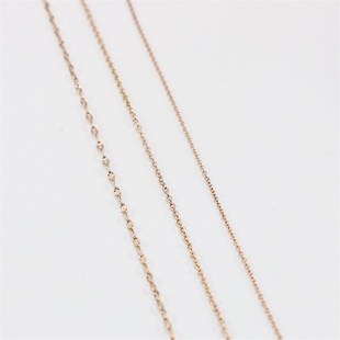 玫瑰金女士钛钢项链链子链条嘴唇链 扁十字不锈钢项链现货