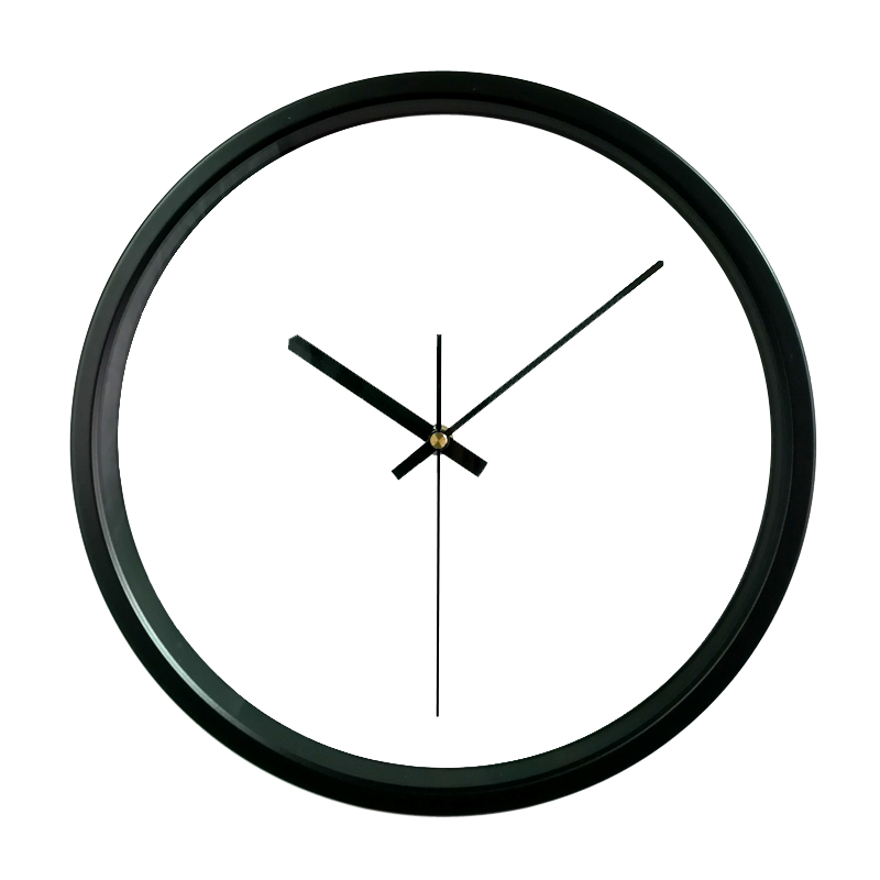 圆形金属个性时尚学习空白钟面DIY钟表简约创意静音挂钟客厅