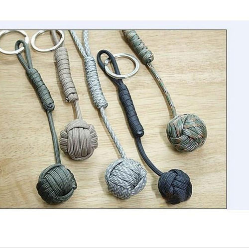 Key Lanyard 550 Paracord Monkey Fist 3/4 Steel Self-defen
