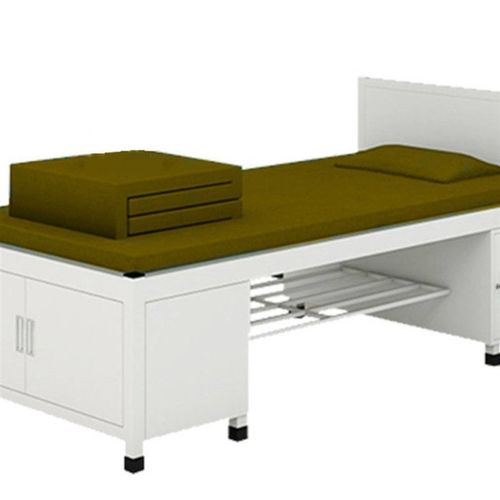 1.2米钢制学生单人床铁床架带储物宿舍床含床下柜上下铺单层床90c