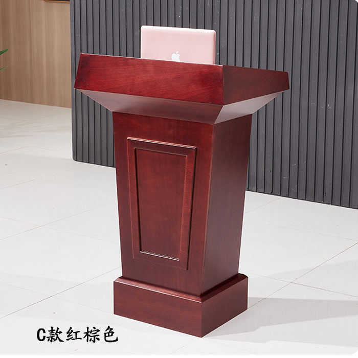 新款实木演讲台领导婚礼发言台主持台导购咨询台宣誓桌教会教师演