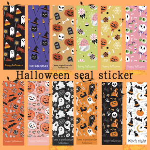 3CM Happy Witch 90pcs Skull Pumpkin Stickers Halloween