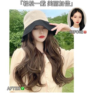 .化疗后女士假发适合光头戴的化疗假发帽一体夏季2021年时尚新款A