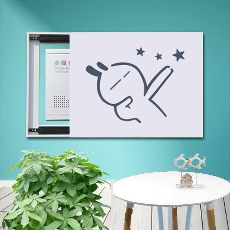 家用配电箱盖板装饰画电表盒遮挡新款简约白色多媒体信息箱装饰遮