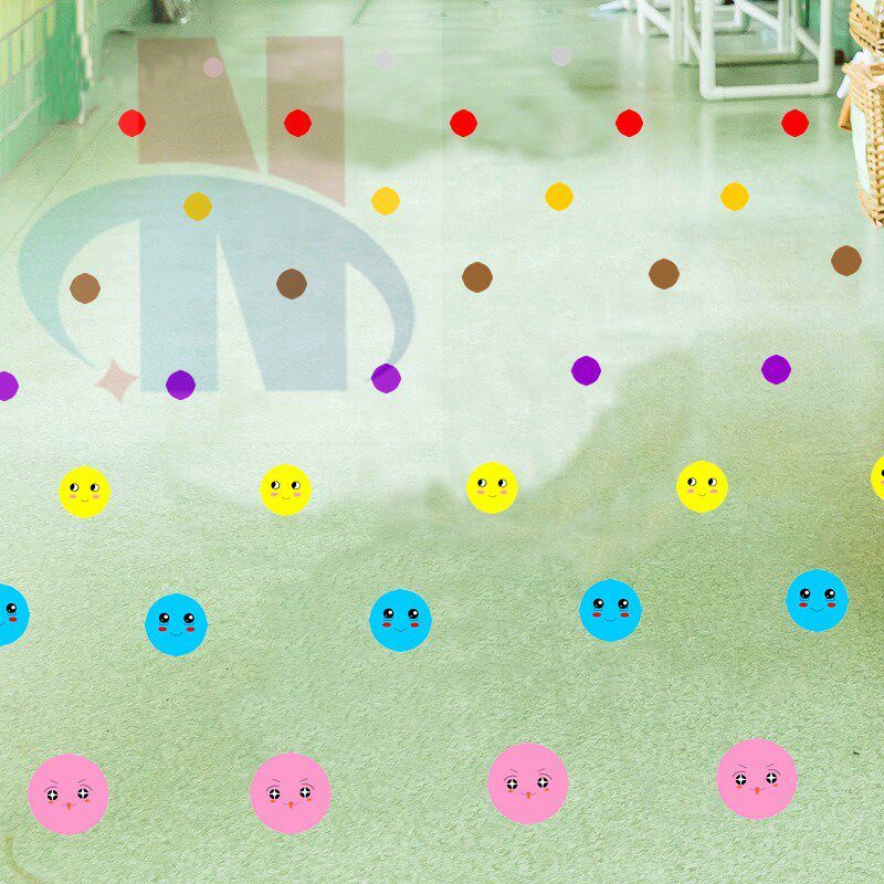圆点定位贴5s6s管理幼儿园舞台公室磨砂防水耐磨圆形定点地贴