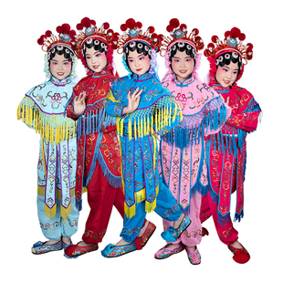 好货戏曲戏剧少儿 童女兵衣京剧演出服装武旦刀马旦杨门女将打衣
