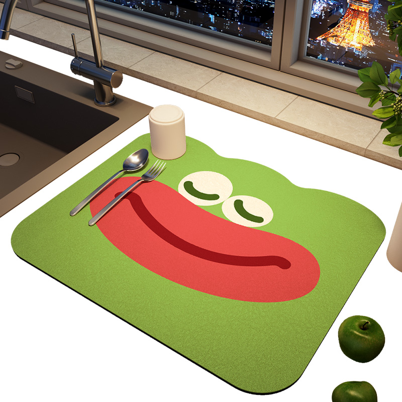 厨房台面沥水垫子碗盘餐桌面干燥垫吸水杯子垫吧台可爱免洗隔热垫