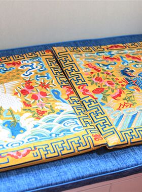好货中式红木沙发椅子榻榻米坐垫立体刺绣仙鹤麒麟卡座专用坐垫椅