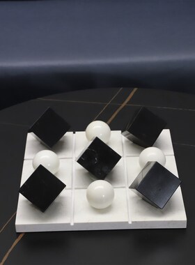 欧式创意大理石棋盘摆件客厅办公室展柜书房样板房家居桌面装饰品