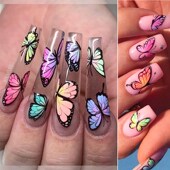 Butterfly Stickers Nail 10pcs Foils Holographic for Nails