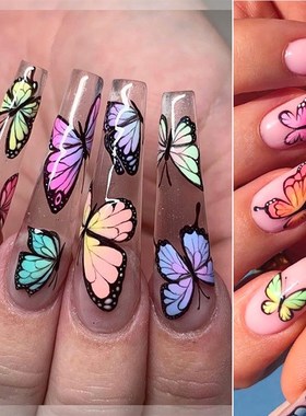 10pcs Butterfly Nail Foils Holographic Stickers for Nails