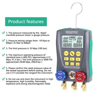 好货Refrigeration Digital Manifold Pressure Gauge Vacuum Pre