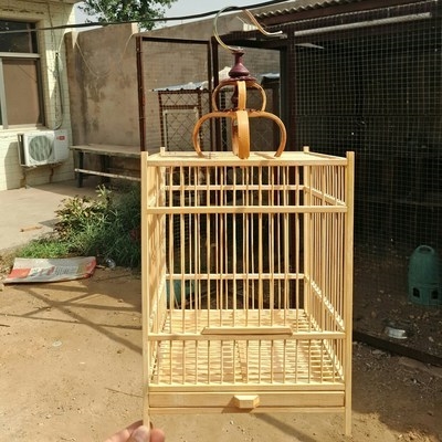 好货画眉雀笼喂食器自制竹制器具长方形加粗鸟食罐鸟笼笼罩多功能