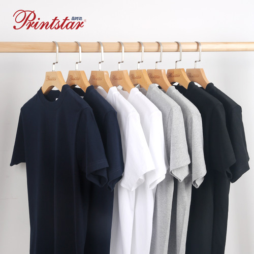 Printstar夏季新款日系宽松正肩百搭纯色全棉潮流男短袖t恤情侣款
