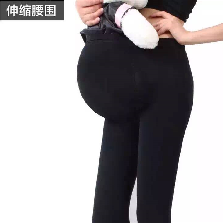 【清仓】孕妇加厚绒裤袜松紧裤头黑色踩适合10-20度天气