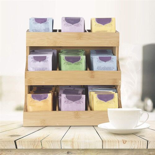 Teabag Display Box Wooden Tea Bag Racks TeaN Storage Sugar P